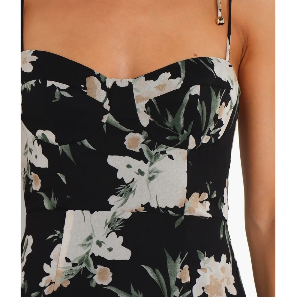 Petal & Pup Black Floral Midi Dress - Picture 2 of 16